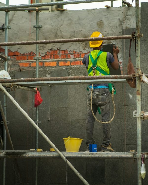 a construction worker in the construction site.