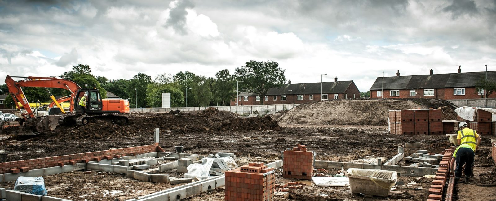 Workers on construction site